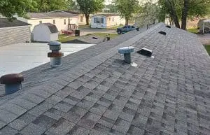 black shingles on a roof